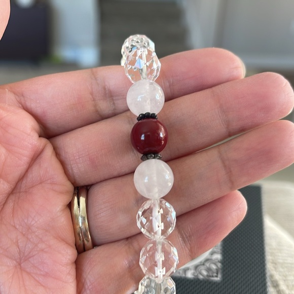 Clear Quartz & Cinnabar bracelet - Picture 3 of 4